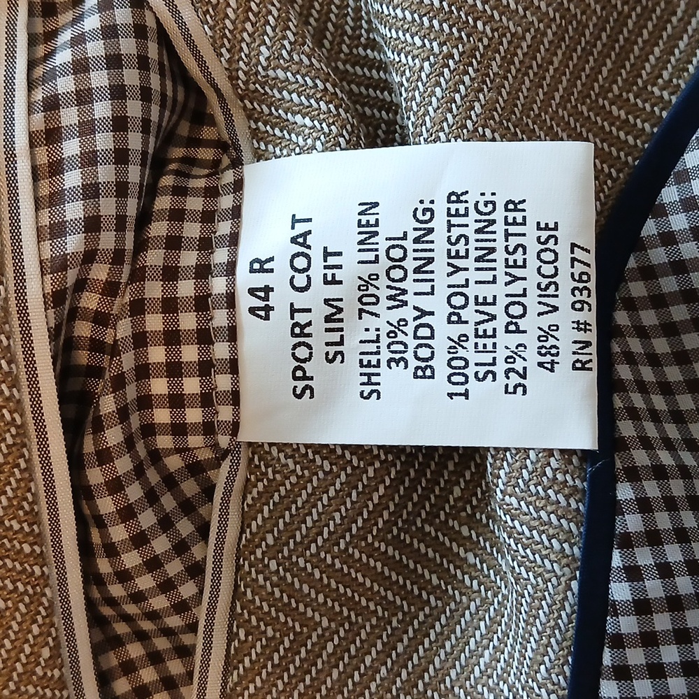 Men's Beige Staffford 44R Blazer - Picture 3 of 8